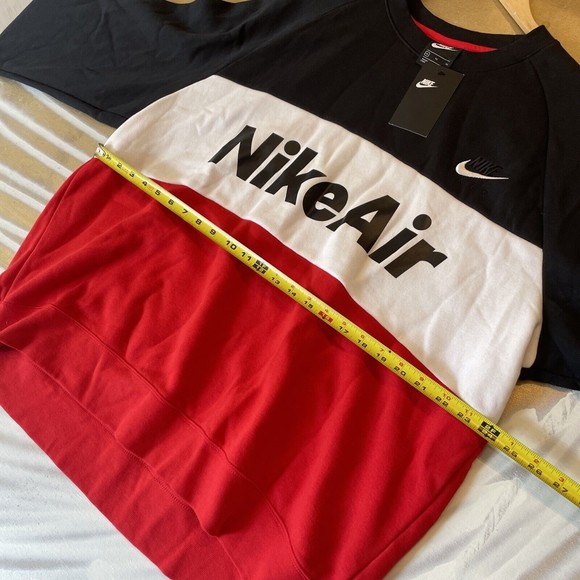 Nike Air Black/White/Red Colorblock Sweatshirt XL - Picture 7 of 8